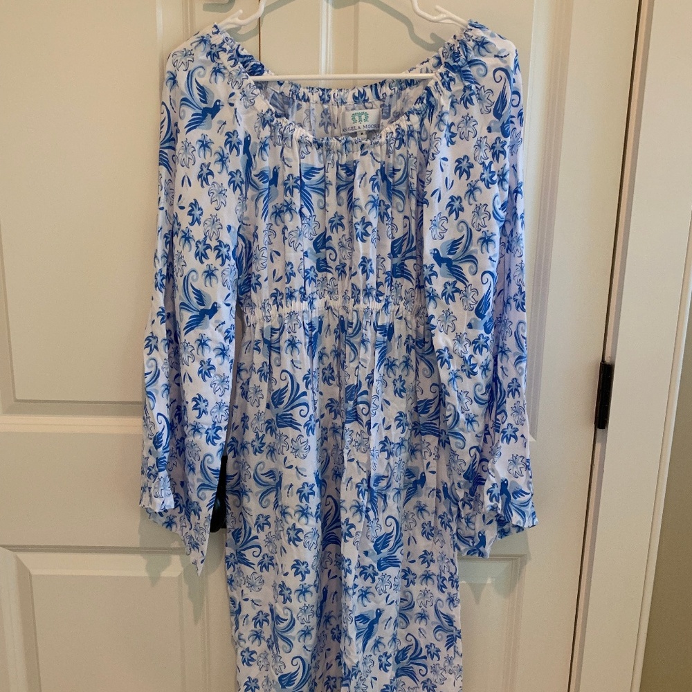 Angela Moore Women's Blue and White Dress